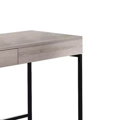 Bureau en bois Royal Hampton avec 2 tiroirs et cadre en métal, blanc délavé et noir