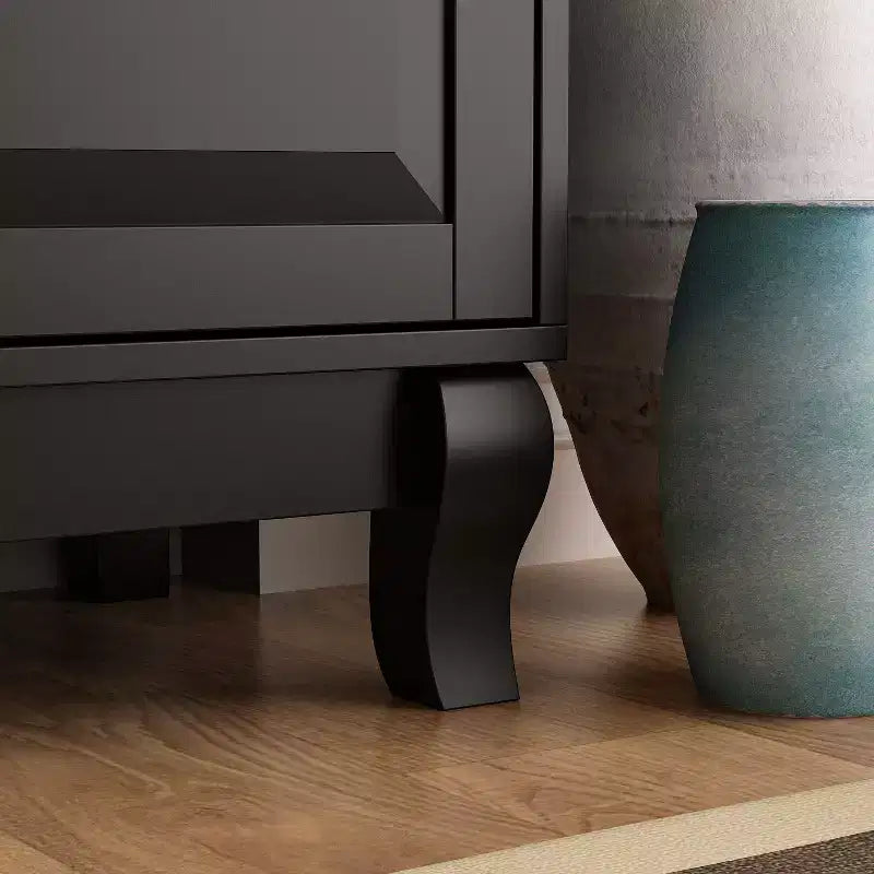 Famapy Commode verticale 5 tiroirs noire/blanche, commode avec finition brillante texturée, armoire de rangement haute, table d'appoint pour chambre/salon