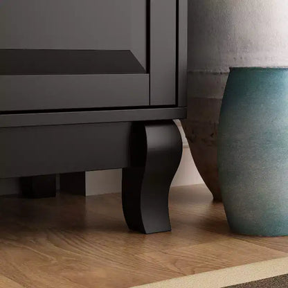Famapy Commode verticale 5 tiroirs noire/blanche, commode avec finition brillante texturée, armoire de rangement haute, table d'appoint pour chambre/salon