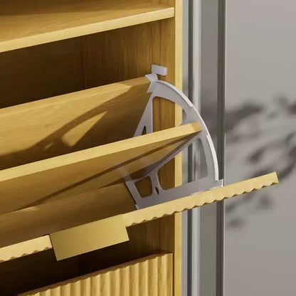 Meuble à chaussures moderne Homy Casa à 2 niveaux avec portes abattantes et étagère ouverte