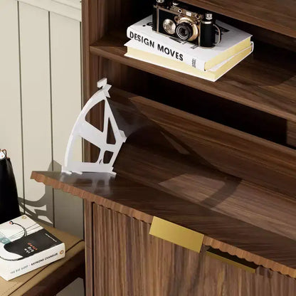 Meuble à chaussures moderne Homy Casa à 2 niveaux avec portes abattantes et étagère ouverte
