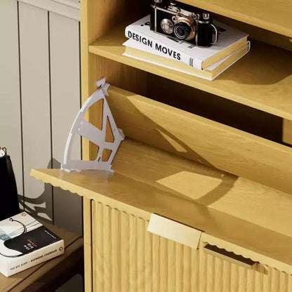 Meuble à chaussures moderne Homy Casa à 2 niveaux avec portes abattantes et étagère ouverte