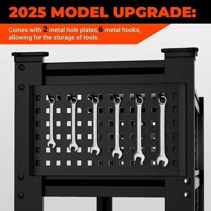 Étagères de rangement robustes BSMTEK pour garage 122 x 61 x 183 cm, étagère métallique à 5 niveaux avec tablettes solides, noires, paquet de 5