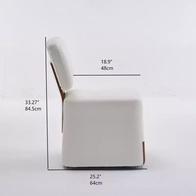 Chaise de salle à manger moderne en lin rembourrée avec roulettes, chaise d'appoint élégante sans accoudoirs pour la cuisine, la salle à manger ou les espaces de vie - Panipeachy