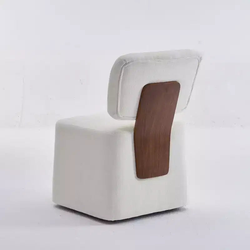 Chaise de salle à manger moderne en lin rembourrée avec roulettes, chaise d'appoint élégante sans accoudoirs pour la cuisine, la salle à manger ou les espaces de vie - Panipeachy