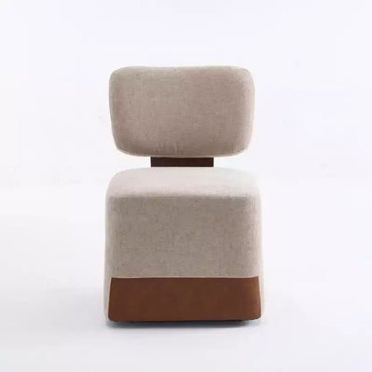 Chaise de salle à manger moderne en lin rembourrée avec roulettes, chaise d'appoint élégante sans accoudoirs pour la cuisine, la salle à manger ou les espaces de vie - Panipeachy