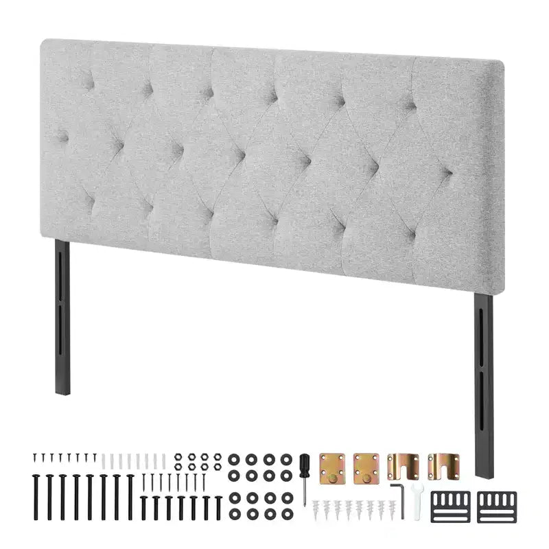 VEVOR Headboard, Full Size Headboard with Adjustable Height, Comfortable Diamond Tufted for Full Size Bed, W 56.3 x H35.6-47.4inches, Light Grey