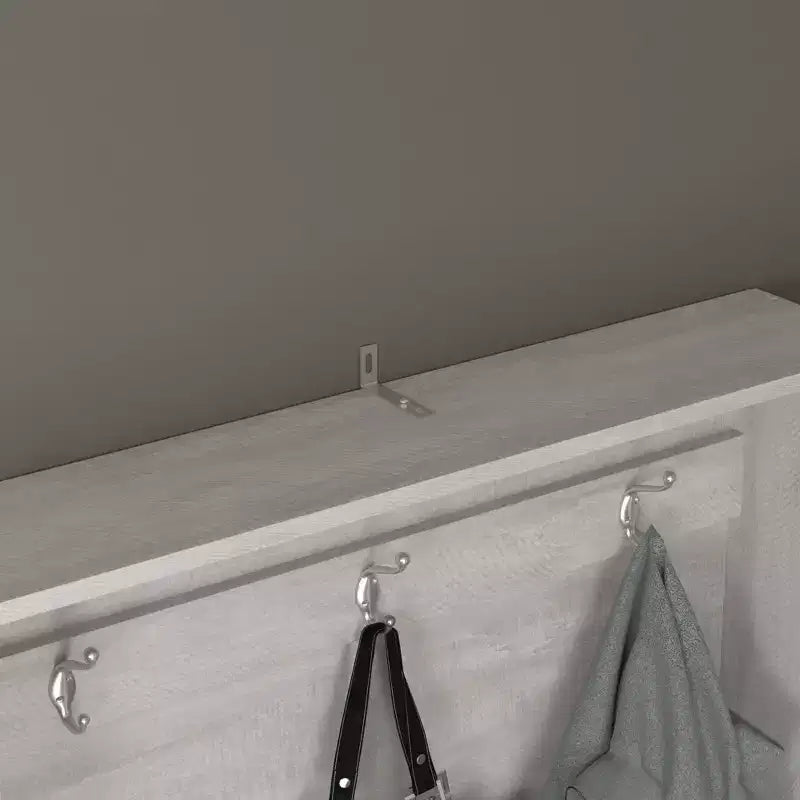 Porte-manteau d'entrée GALANO avec banc et rangement à chaussures en Chêne Gris 31.3 L x 15.7 P x 68.3 H
