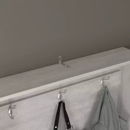 Porte-manteau d'entrée GALANO avec banc et rangement à chaussures en Chêne Gris 31.3 L x 15.7 P x 68.3 H