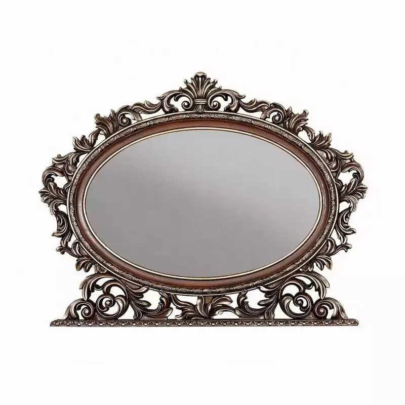 Miroir de commode Royal Hampton, bois de cerisier et champagne brossé, 43x53