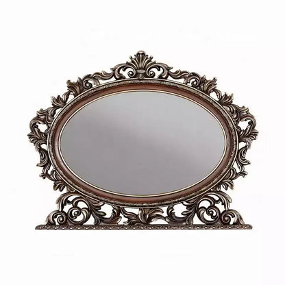 Miroir de commode Royal Hampton, bois de cerisier et champagne brossé, 43x53