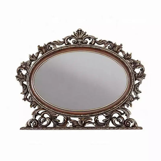 Miroir de commode Royal Hampton, bois de cerisier et champagne brossé, 43x53