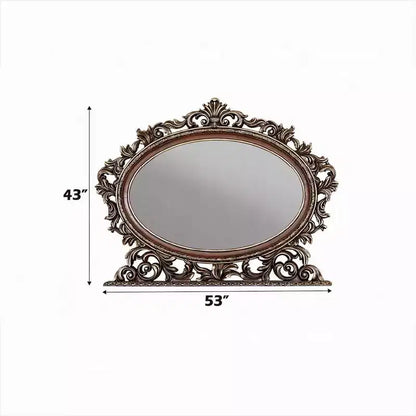 Miroir de commode Royal Hampton, bois de cerisier et champagne brossé, 43x53