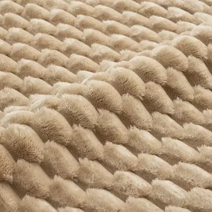 Canapé modulable en forme de L en flanelle 3 places, pouf à boucle, aucun assemblage requis, couleur camel clair