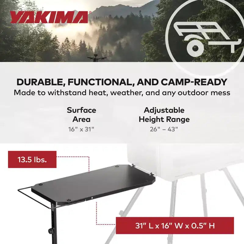 Yakima EXO OpenRange 16 x 31 po. Table d'appoint en métal pour réservoirs de propane, noire