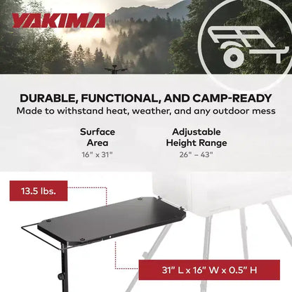 Yakima EXO OpenRange 16 x 31 po. Table d'appoint en métal pour réservoirs de propane, noire