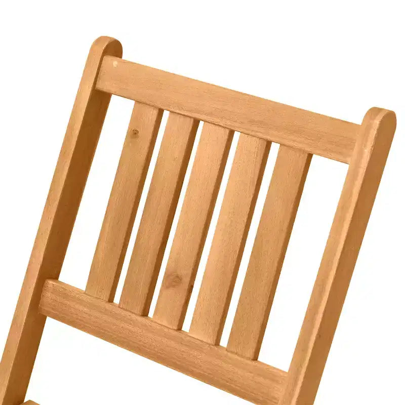 Ensemble de bistrot 3 pièces en bois d'acacia, mobilier de patio pliant avec 2 chaises pliantes et une table basse ronde, finition à lattes, pour jardin, balcon