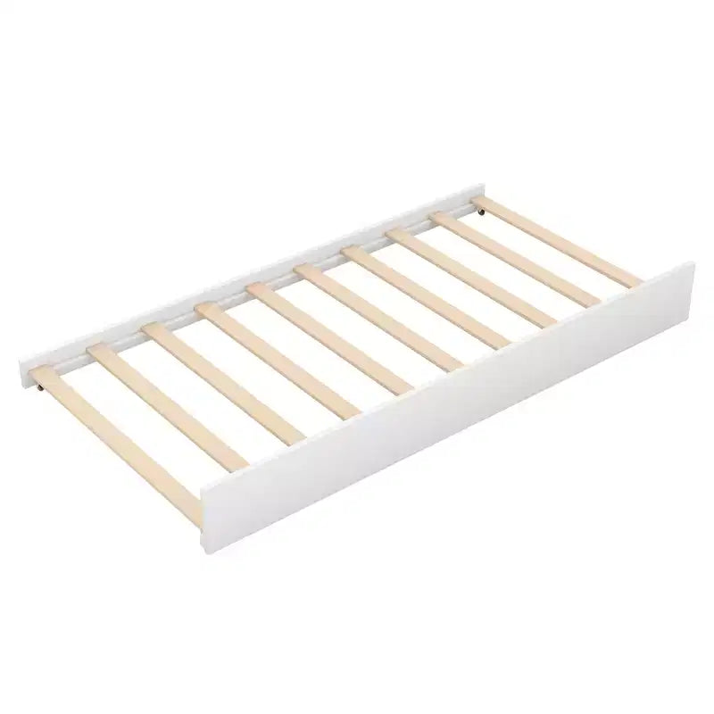 Bellemave Lit cabane pour enfants avec lit gigogne, design de toit, lit de sol peu encombrant pour deux enfants, décoration personnalisable, blanc