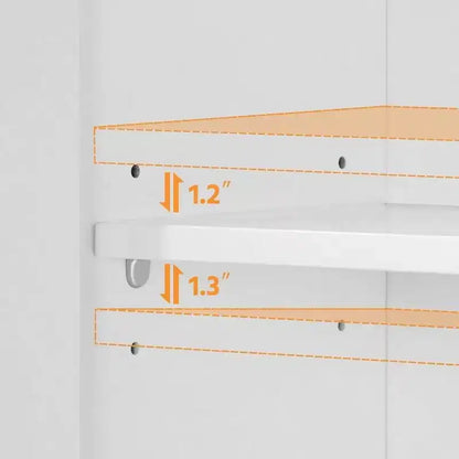 Meuble de rangement de salle de bain à double porte au-dessus des toilettes, meuble WC blanc avec étagère intérieure réglable et étagère de rangement ouverte