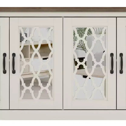 Meuble TV GALANO avec rangement à porte miroir 59,6 L 15,7 P 29,3 H
