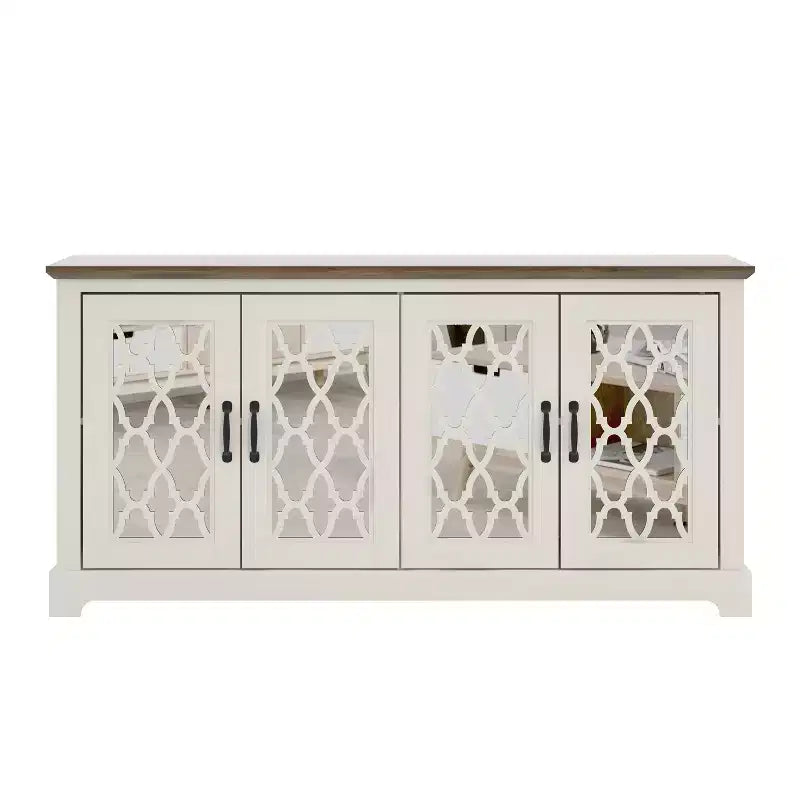 Meuble TV GALANO avec rangement à porte miroir 59,6 L 15,7 P 29,3 H