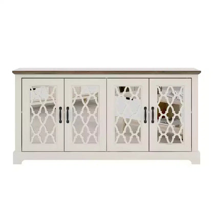 Meuble TV GALANO avec rangement à porte miroir 59,6 L 15,7 P 29,3 H