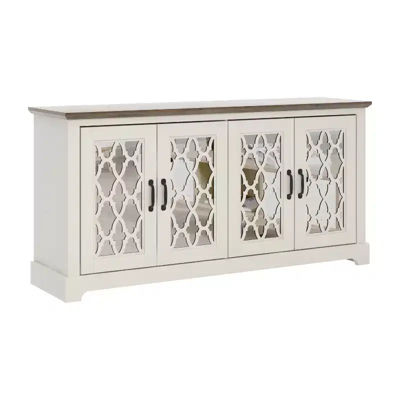 Meuble TV GALANO avec rangement à porte miroir 59,6 L 15,7 P 29,3 H