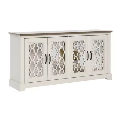 Meuble TV GALANO avec rangement à porte miroir 59,6 L 15,7 P 29,3 H