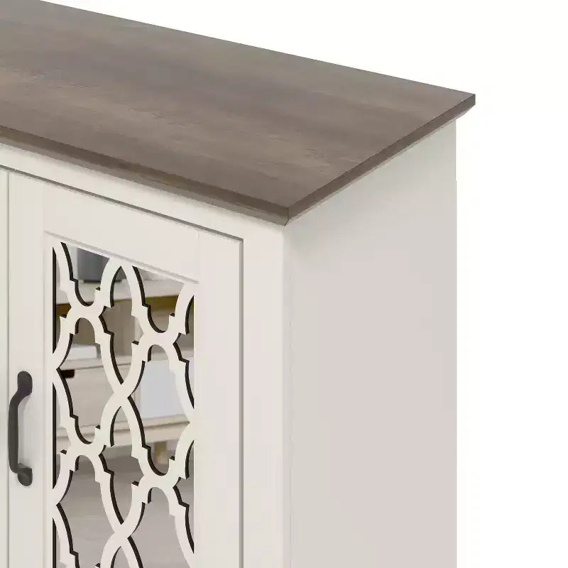 Meuble TV GALANO avec rangement à porte miroir 59,6 L 15,7 P 29,3 H