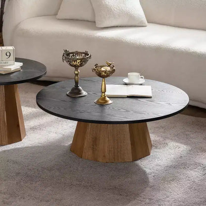 GDFStudio Parkey 35,04 Table basse ronde moderne avec motif écorce d'arbre