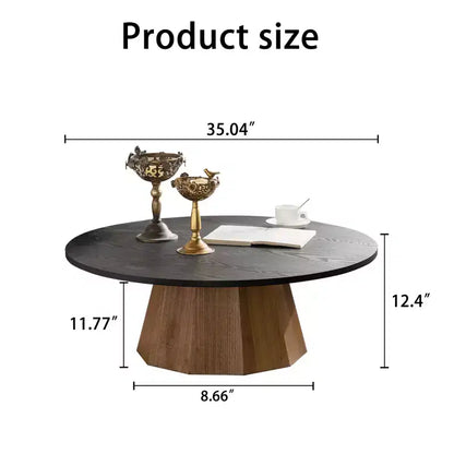 GDFStudio Parkey 35,04 Table basse ronde moderne avec motif écorce d'arbre