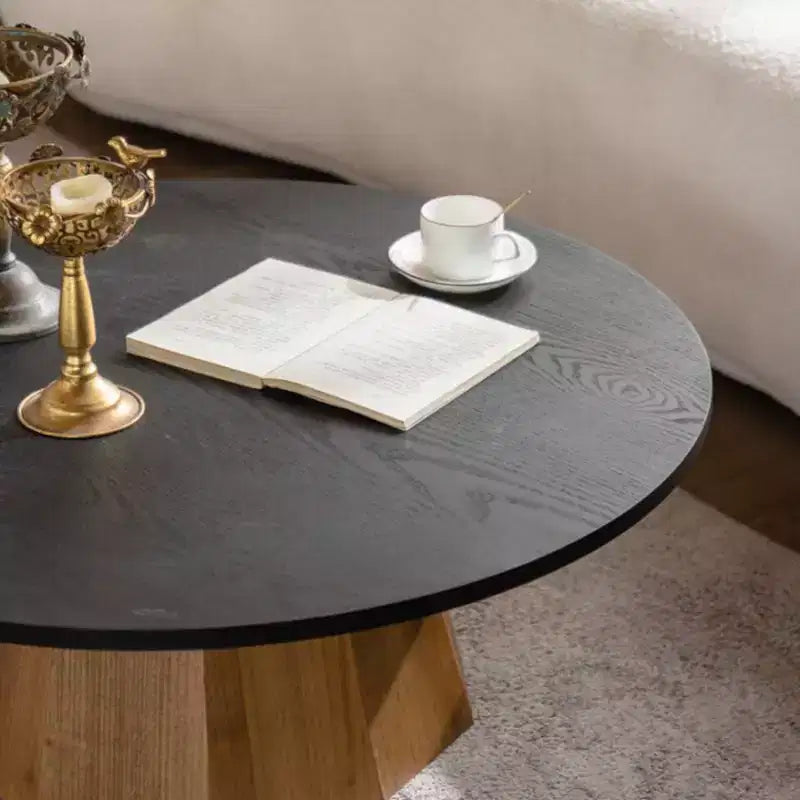 GDFStudio Parkey 35,04 Table basse ronde moderne avec motif écorce d'arbre