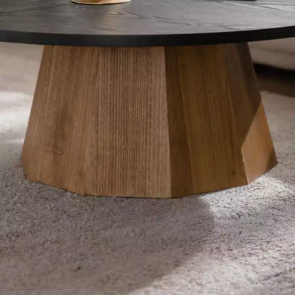 GDFStudio Parkey 35,04 Table basse ronde moderne avec motif écorce d'arbre