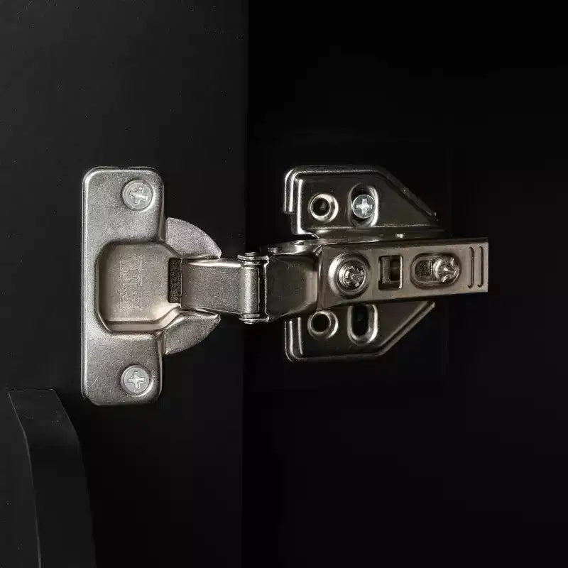 Meuble-lavabo MAYEERTY 30 po avec évier Portes d'armoire multifonctionnelles Tiroir Bois massif MDF Noir
