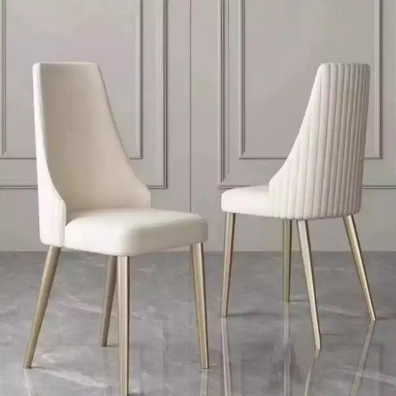 Set of 2 Modern PU Upholstered Dining Chairs with High Back, Stylish Armless Chairs for Kitchen, Dining Room, or Living Room-Panipeachy
