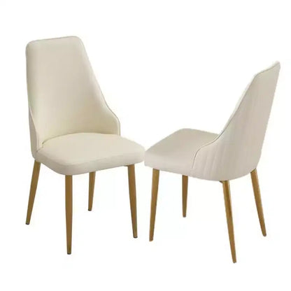 Lot de 2 chaises de salle à manger modernes rembourrées en PU avec dossier haut, chaises élégantes sans accoudoirs pour cuisine, salle à manger ou salon - Panipeachy