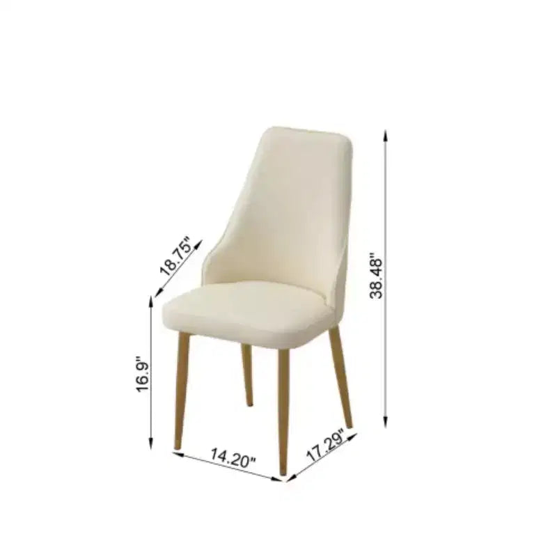 Lot de 2 chaises de salle à manger modernes rembourrées en PU avec dossier haut, chaises élégantes sans accoudoirs pour cuisine, salle à manger ou salon - Panipeachy