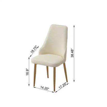 Lot de 2 chaises de salle à manger modernes rembourrées en PU avec dossier haut, chaises élégantes sans accoudoirs pour cuisine, salle à manger ou salon - Panipeachy