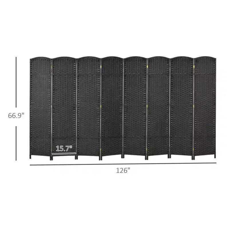 Paravent Pliant 8 Panneaux 1,7 m de Haut Séparateur de Pièce Autonome pour Bureau à Domicile