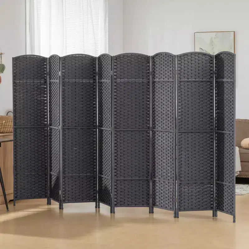 Paravent Pliant 8 Panneaux 1,7 m de Haut Séparateur de Pièce Autonome pour Bureau à Domicile