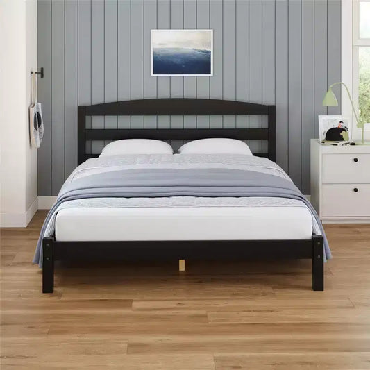 GDFStudio Tomlinson Lit plateforme moderne pleine taille en bois de pin