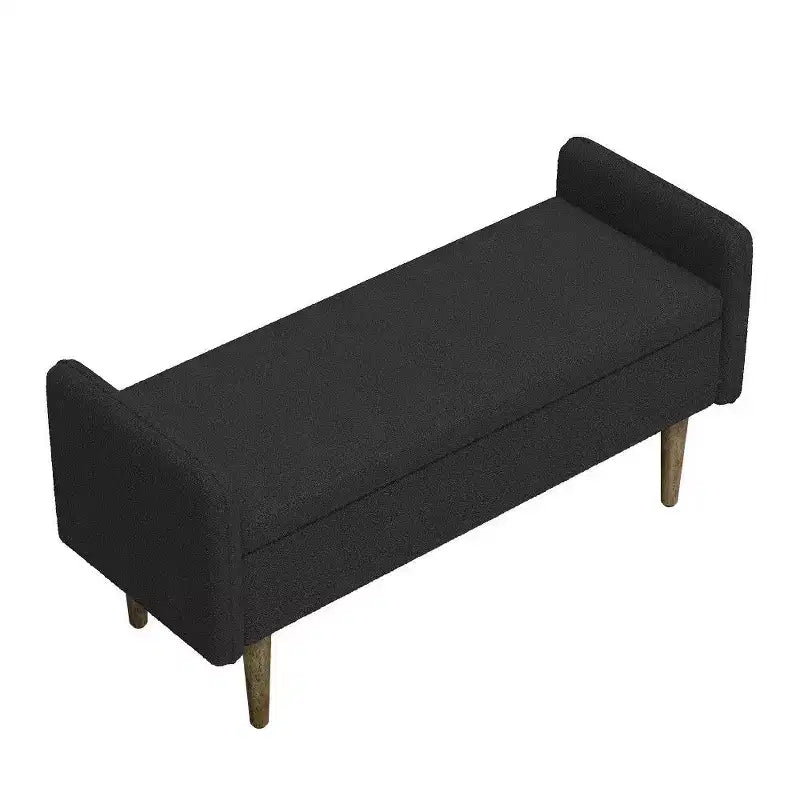 Banc de rangement en velours Teddy TUYOHW 45.98, Banc de bout de lit avec couvercle relevable, Pouf multifonctionnel pour salon, entrée
