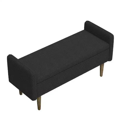Banc de rangement en velours Teddy TUYOHW 45.98, Banc de bout de lit avec couvercle relevable, Pouf multifonctionnel pour salon, entrée