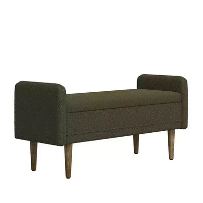 Banc de rangement en velours Teddy TUYOHW 45.98, Banc de bout de lit avec couvercle relevable, Pouf multifonctionnel pour salon, entrée