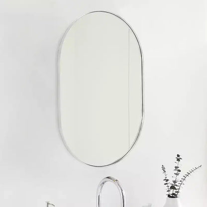 TUYOHW Miroir de salle de bain mural de 50,8 x 83,8 cm, miroir de courtoisie mural ovale moderne avec cadre en métal pour salle de bain, chambre à coucher
