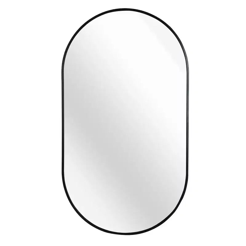 TUYOHW Miroir de salle de bain mural de 50,8 x 83,8 cm, miroir de courtoisie mural ovale moderne avec cadre en métal pour salle de bain, chambre à coucher