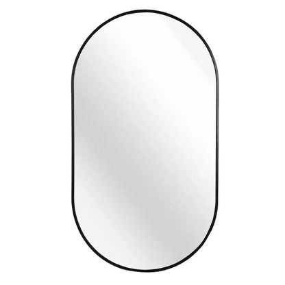 TUYOHW Miroir de salle de bain mural de 50,8 x 83,8 cm, miroir de courtoisie mural ovale moderne avec cadre en métal pour salle de bain, chambre à coucher