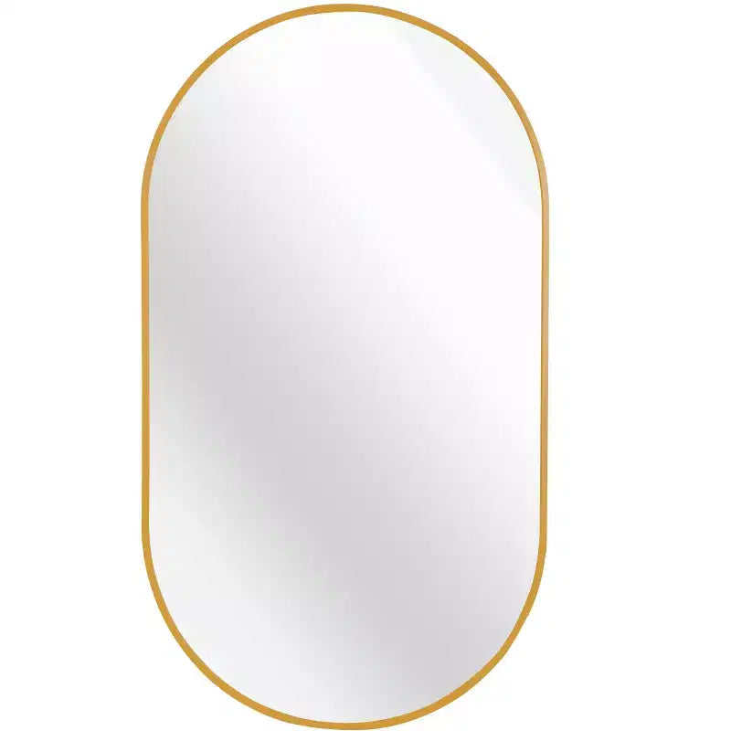 TUYOHW Miroir de salle de bain mural de 50,8 x 83,8 cm, miroir de courtoisie mural ovale moderne avec cadre en métal pour salle de bain, chambre à coucher