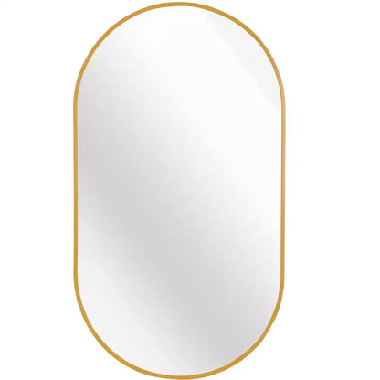 TUYOHW Miroir de salle de bain mural de 50,8 x 83,8 cm, miroir de courtoisie mural ovale moderne avec cadre en métal pour salle de bain, chambre à coucher