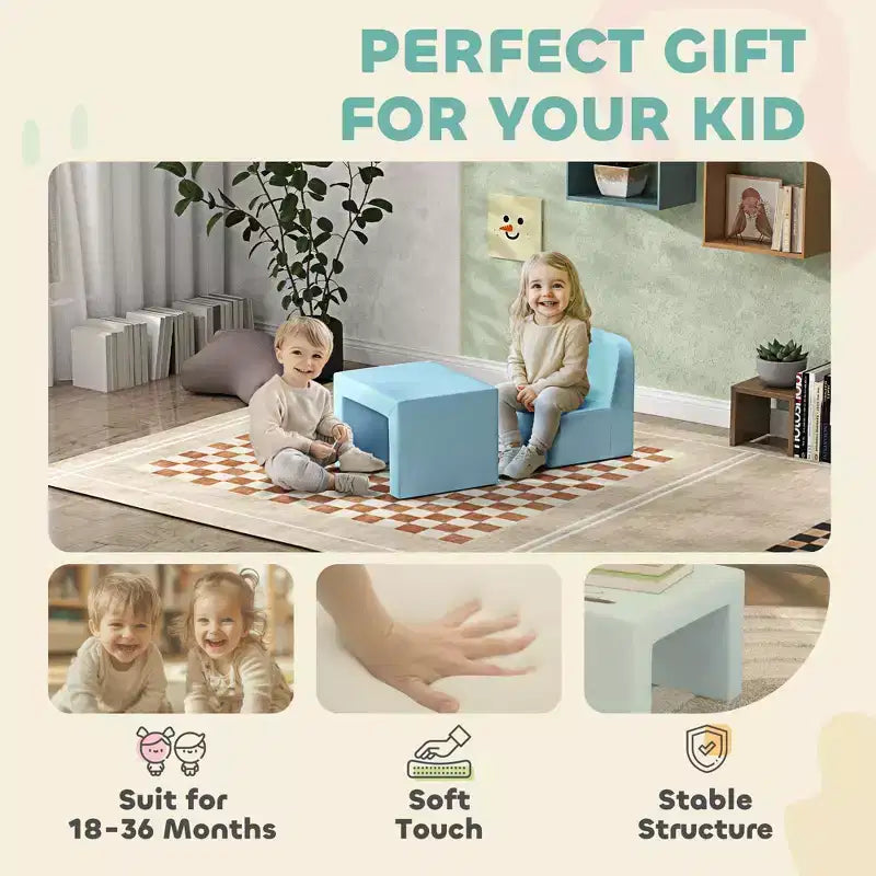 Ensemble table et chaises convertible 2-en-1 pour garçons et filles